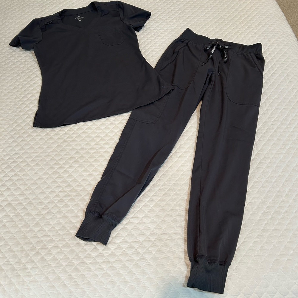 Charcoal Scrub Top and Jogger Pants